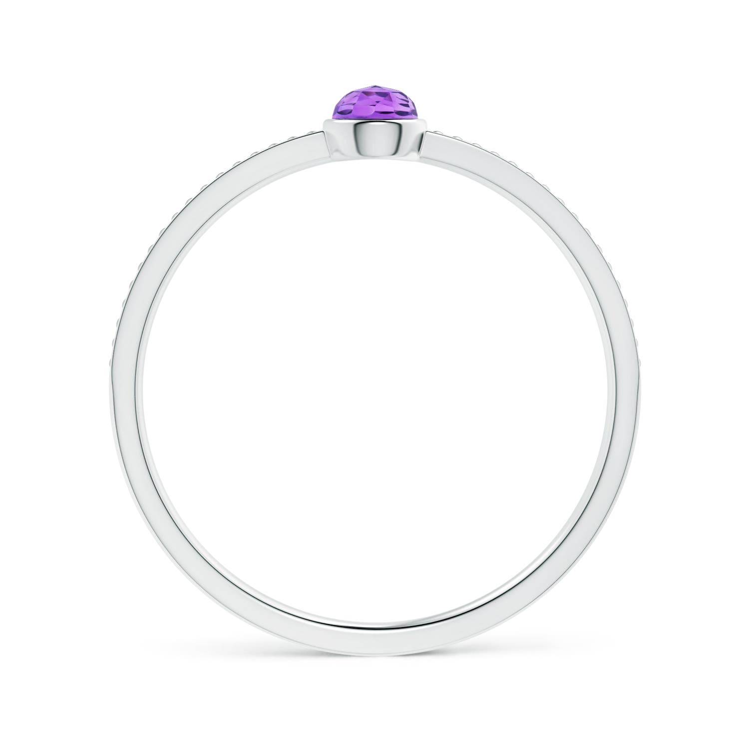 AAA - Amethyst / 0.17 CT / 14 KT White Gold