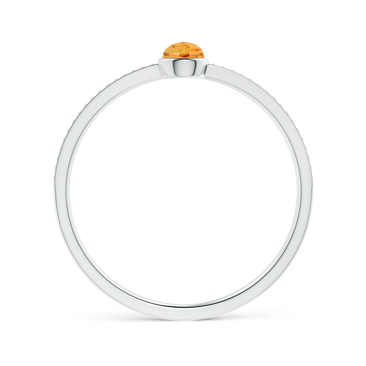 AAA - Citrine / 0.17 CT / 14 KT White Gold