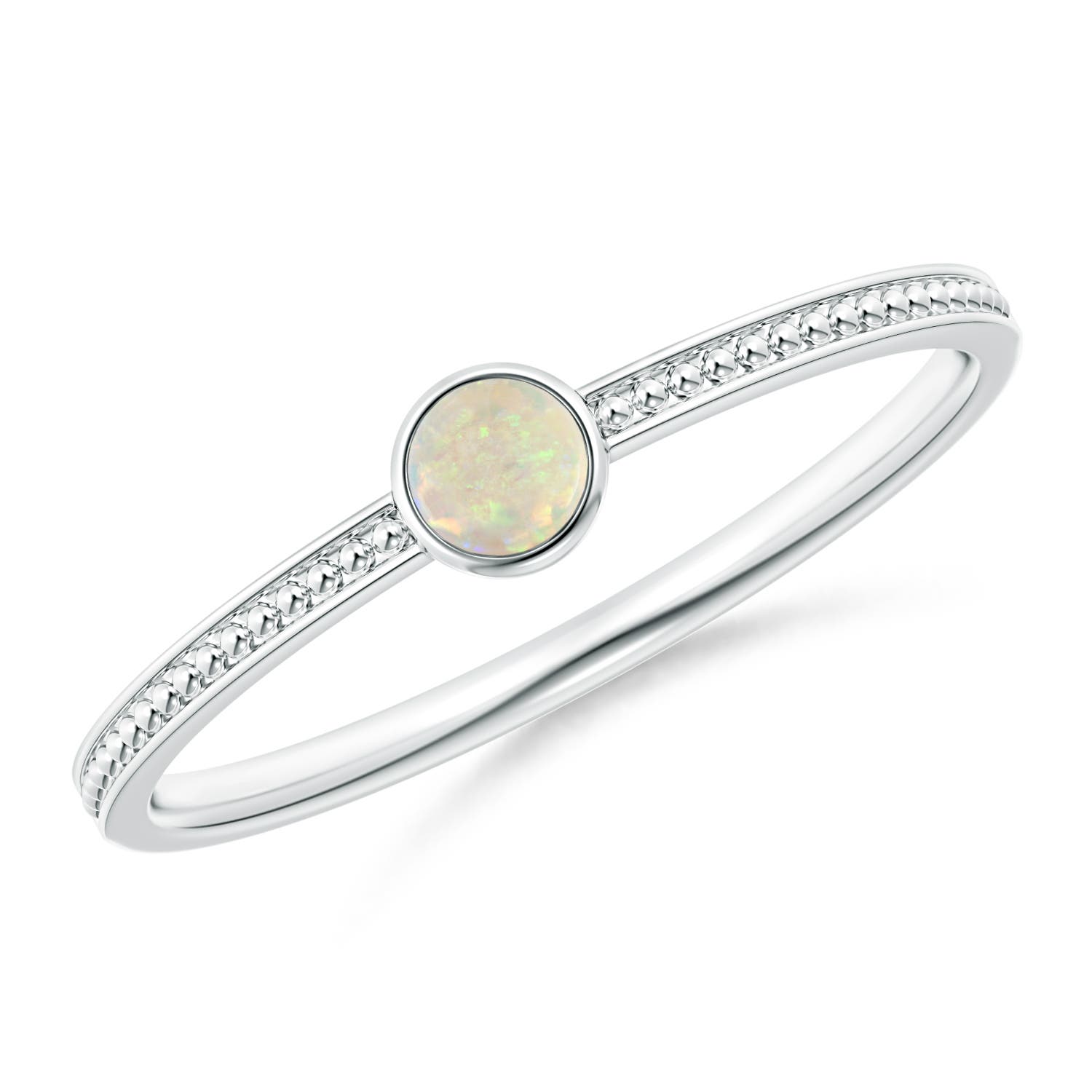 AAA - Opal / 0.08 CT / 14 KT White Gold