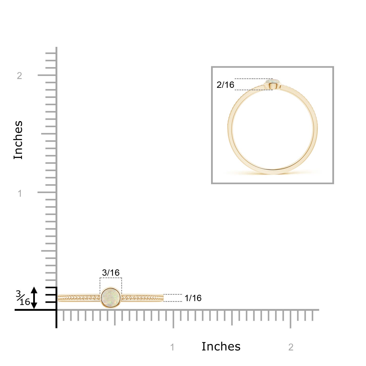 AAA - Opal / 0.08 CT / 14 KT Yellow Gold