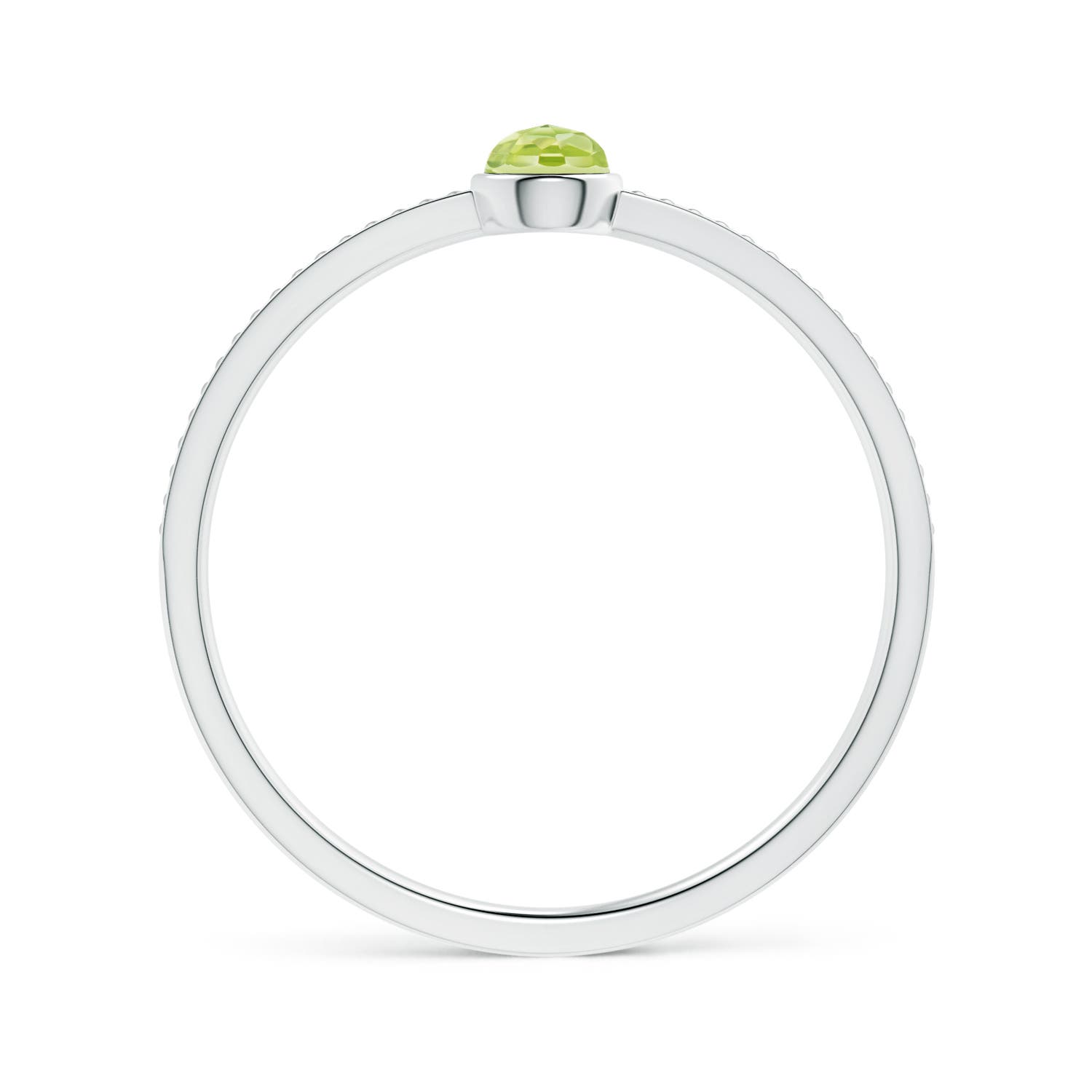 AAA - Peridot / 0.15 CT / 14 KT White Gold