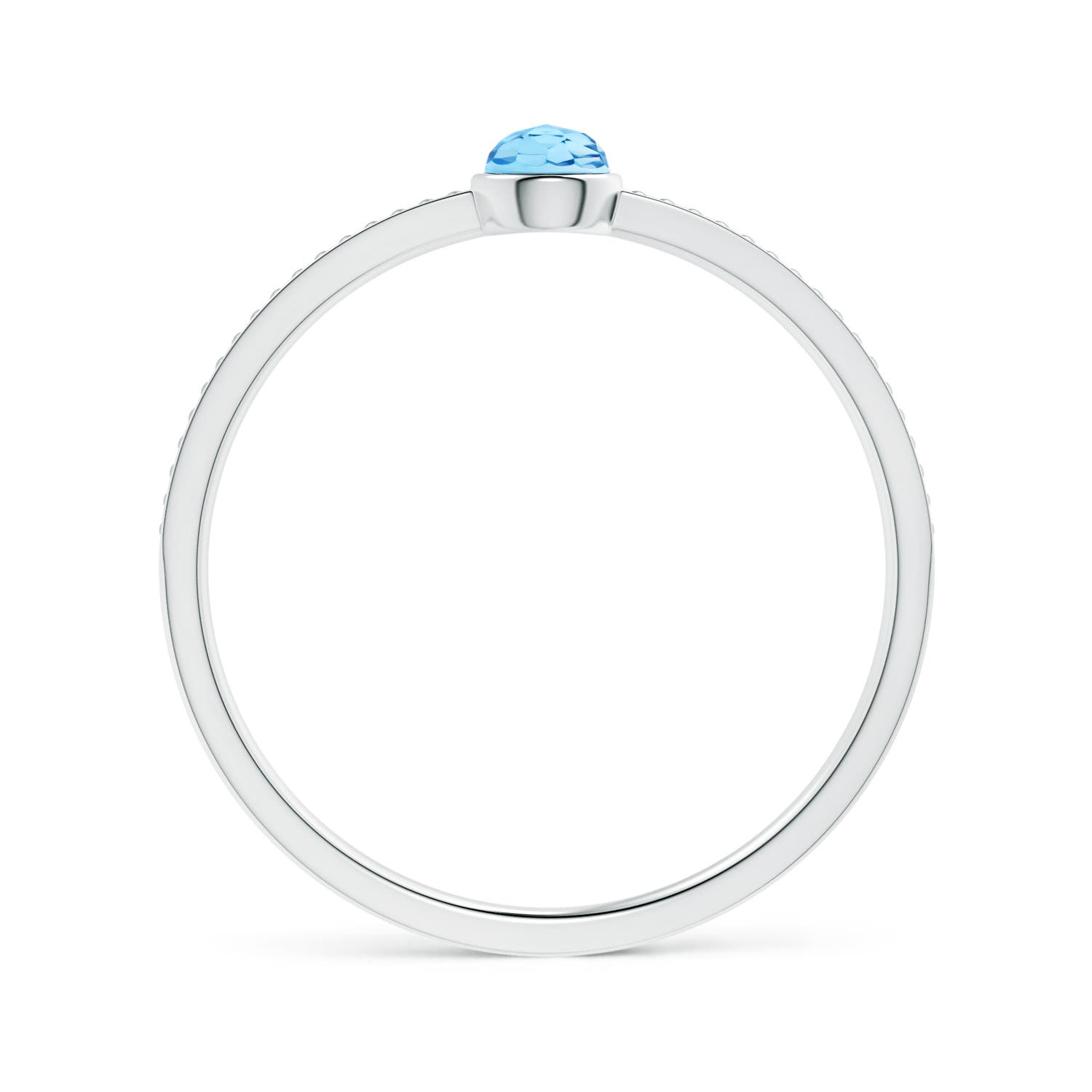 AAA - Swiss Blue Topaz / 0.22 CT / 14 KT White Gold