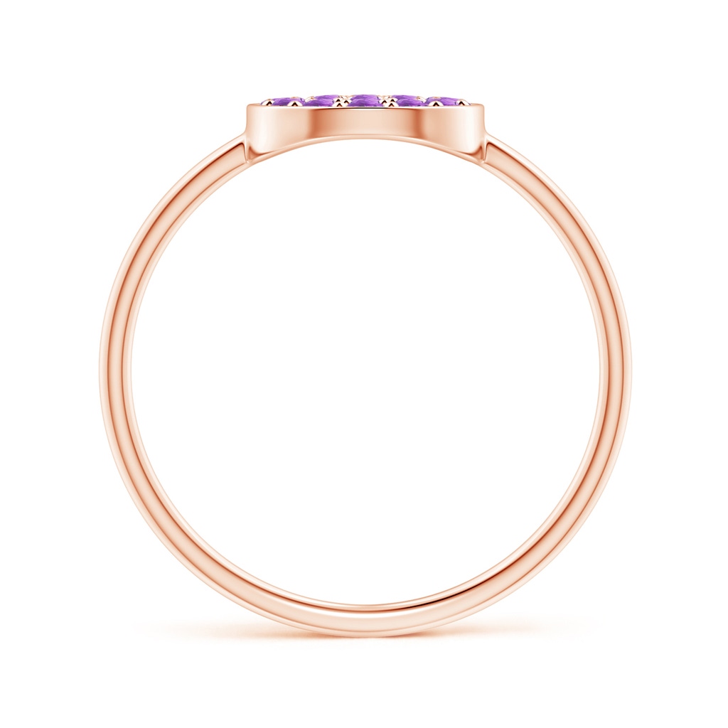 1.5mm AAA Pave-Set Round Amethyst Clustre Disc Ring in Rose Gold Product Image