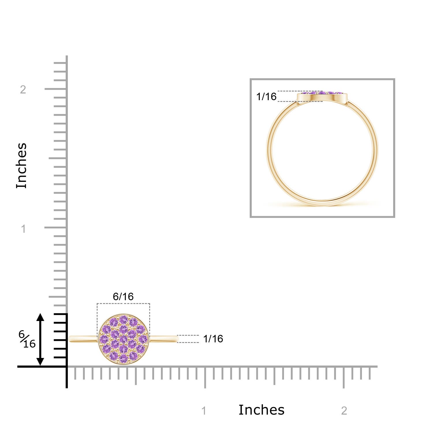 AAA - Amethyst / 0.27 CT / 14 KT Yellow Gold