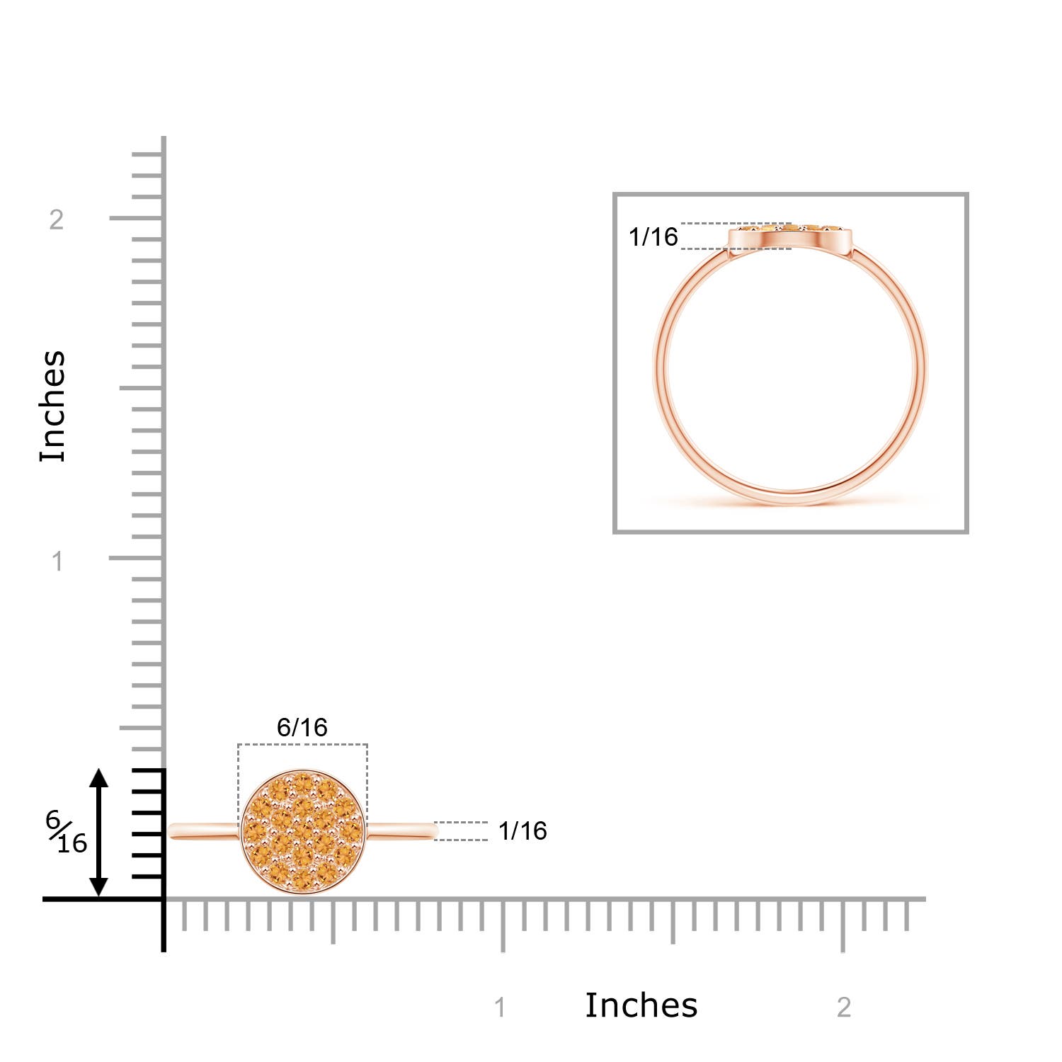 AAA - Citrine / 0.27 CT / 14 KT Rose Gold