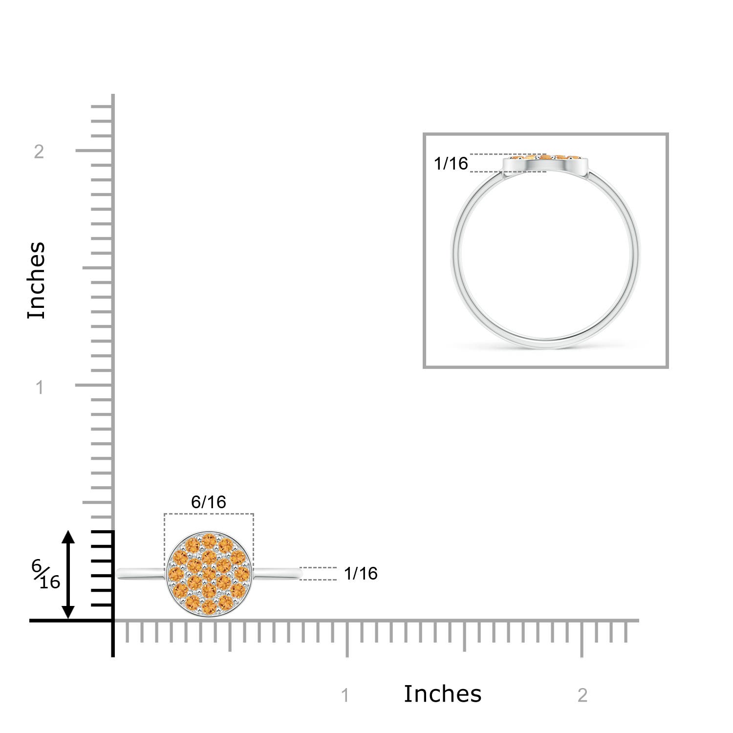 AAA - Citrine / 0.27 CT / 14 KT White Gold