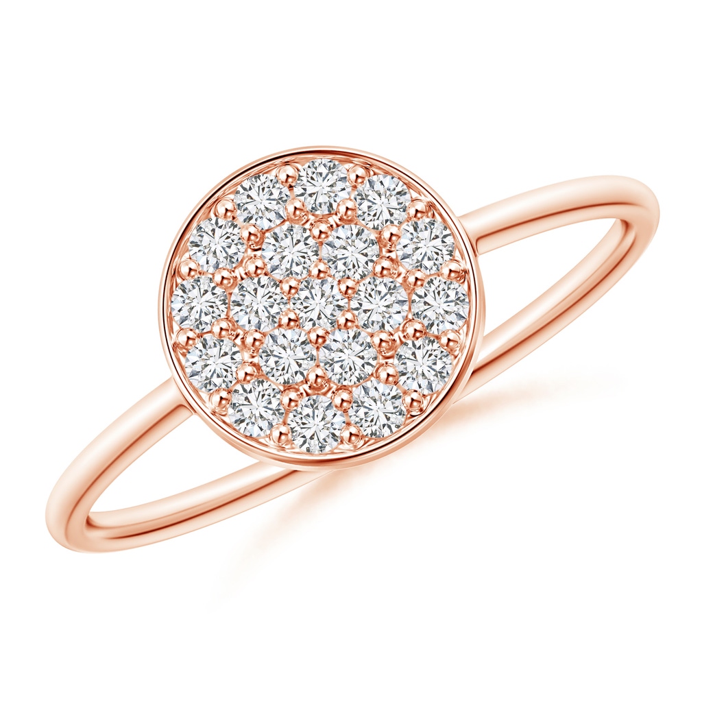 1.5mm HSI2 Pave-Set Round Diamond Clustre Disc Ring in Rose Gold