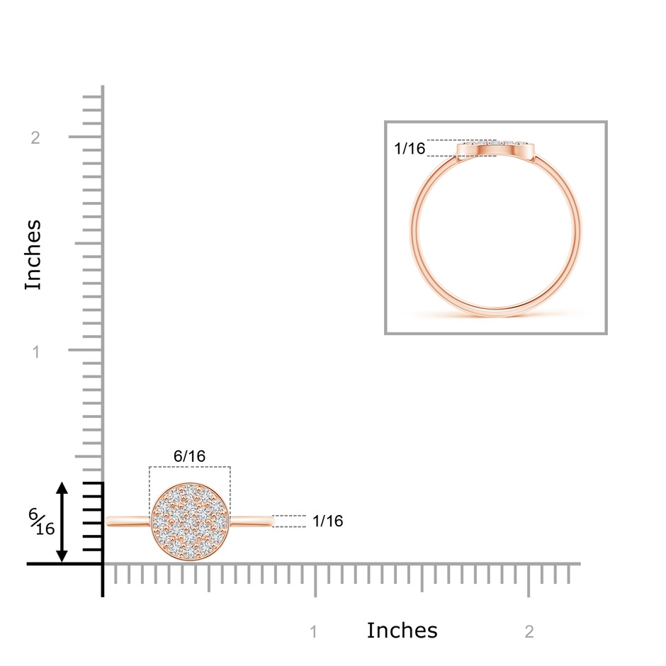 1.5mm HSI2 Pave-Set Round Diamond Clustre Disc Ring in Rose Gold product image