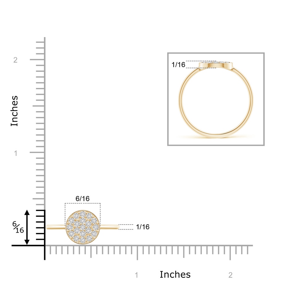 1.5mm HSI2 Pave-Set Round Diamond Cluster Disc Ring in Yellow Gold product image