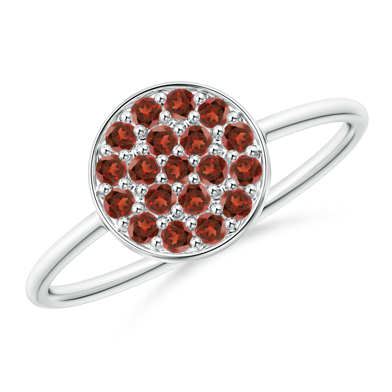 AAA - Garnet / 0.36 CT / 14 KT White Gold