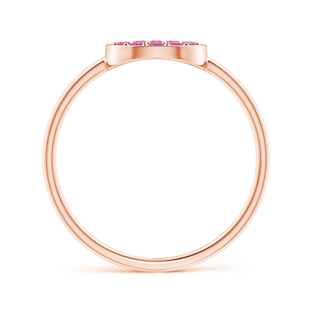 1.5mm AAA Pavé Set Round Pink Sapphire Clustre Disc Ring in Rose Gold Product Image