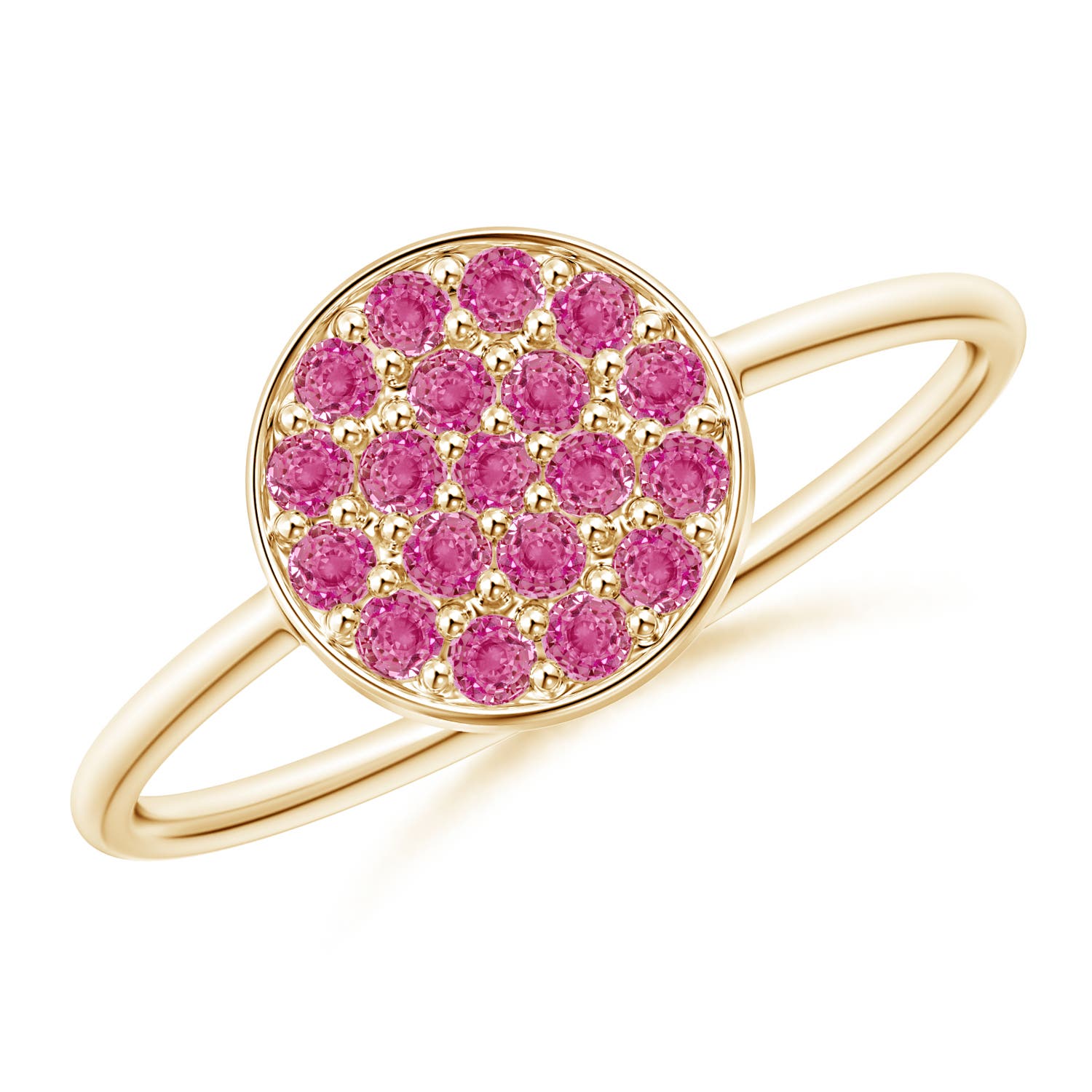 AAA - Pink Sapphire / 0.32 CT / 14 KT Yellow Gold