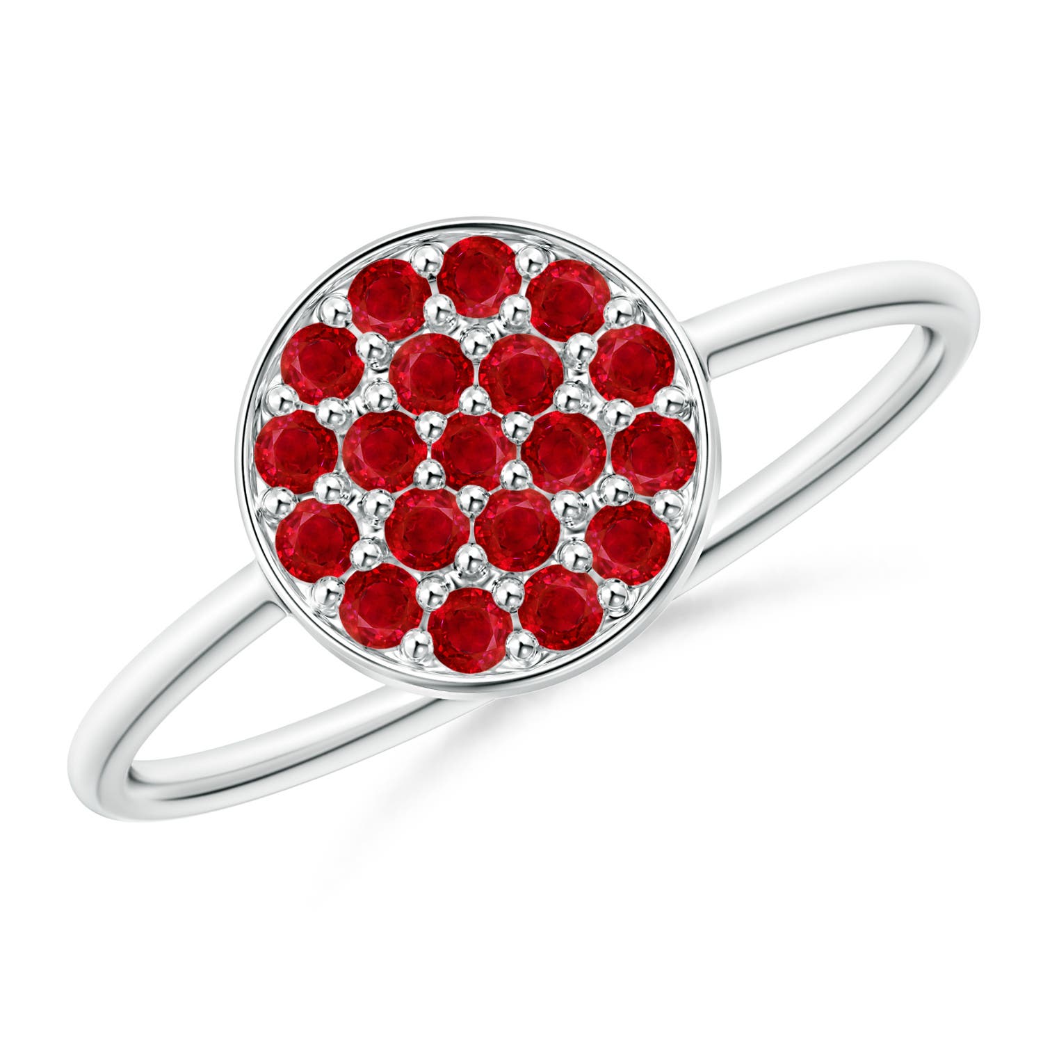 AAA - Ruby / 0.57 CT / 14 KT White Gold