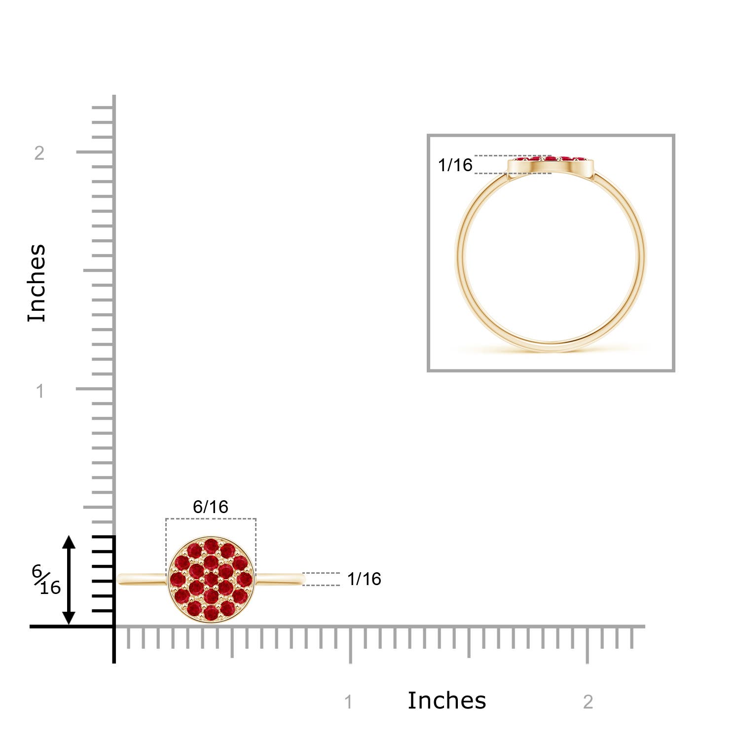 AAA - Ruby / 0.57 CT / 14 KT Yellow Gold