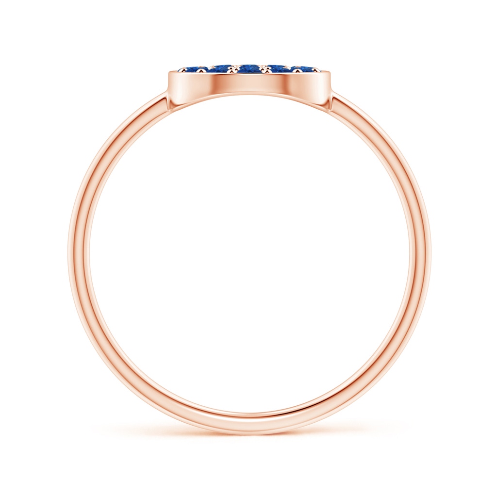 1.5mm AAA Pave-Set Round Sapphire Clustre Disc Ring in Rose Gold Product Image