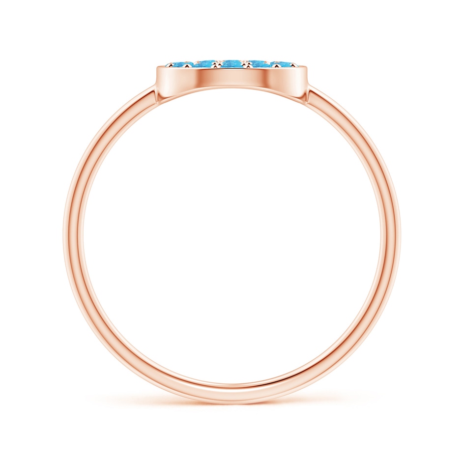 1.5mm AAA Pavé Set Round Swiss Blue Topaz Clustre Disc Ring in Rose Gold side-1