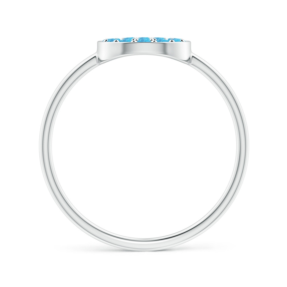 1.5mm AAA Pavé Set Round Swiss Blue Topaz Clustre Disc Ring in White Gold side-1