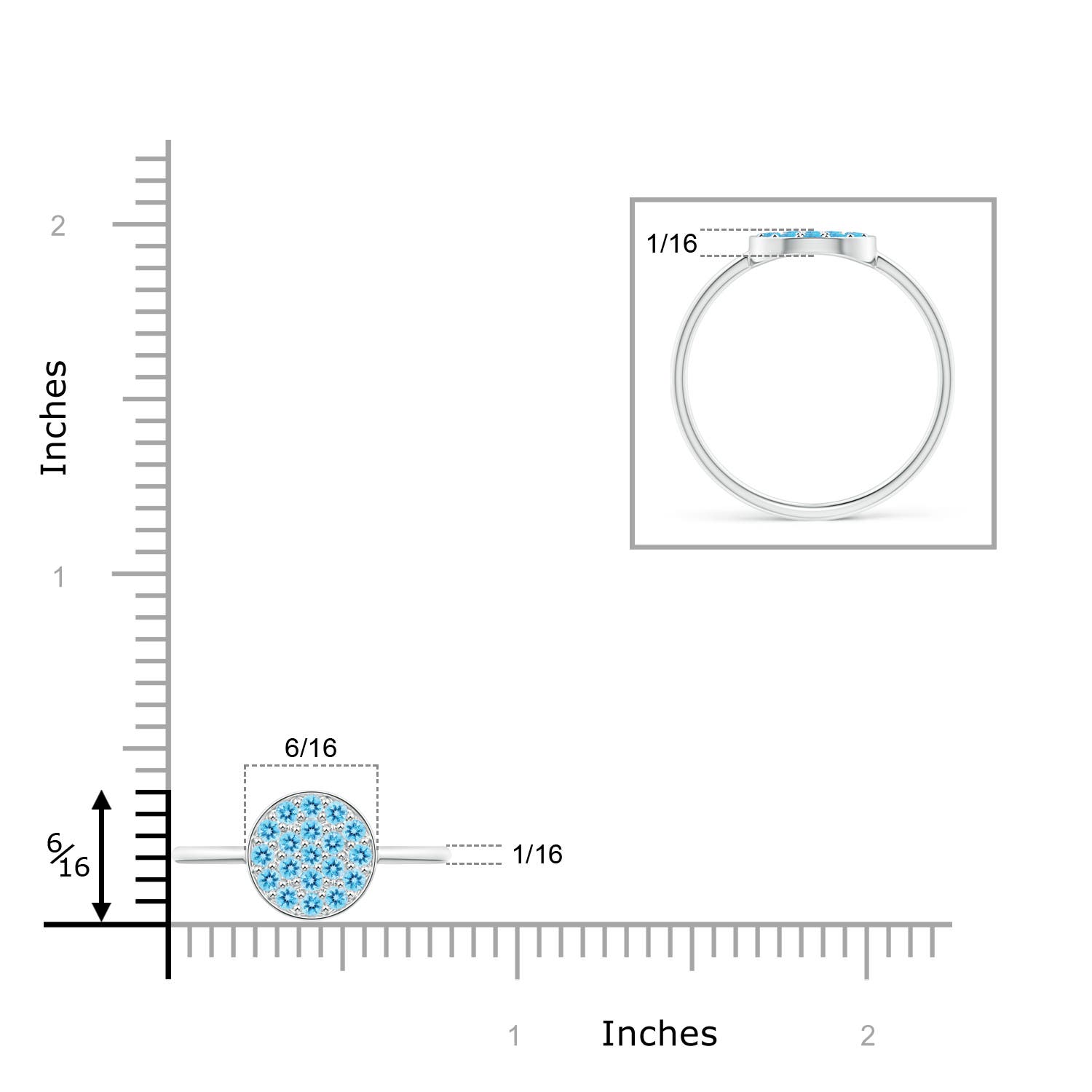 AAA - Swiss Blue Topaz / 0.36 CT / 14 KT White Gold