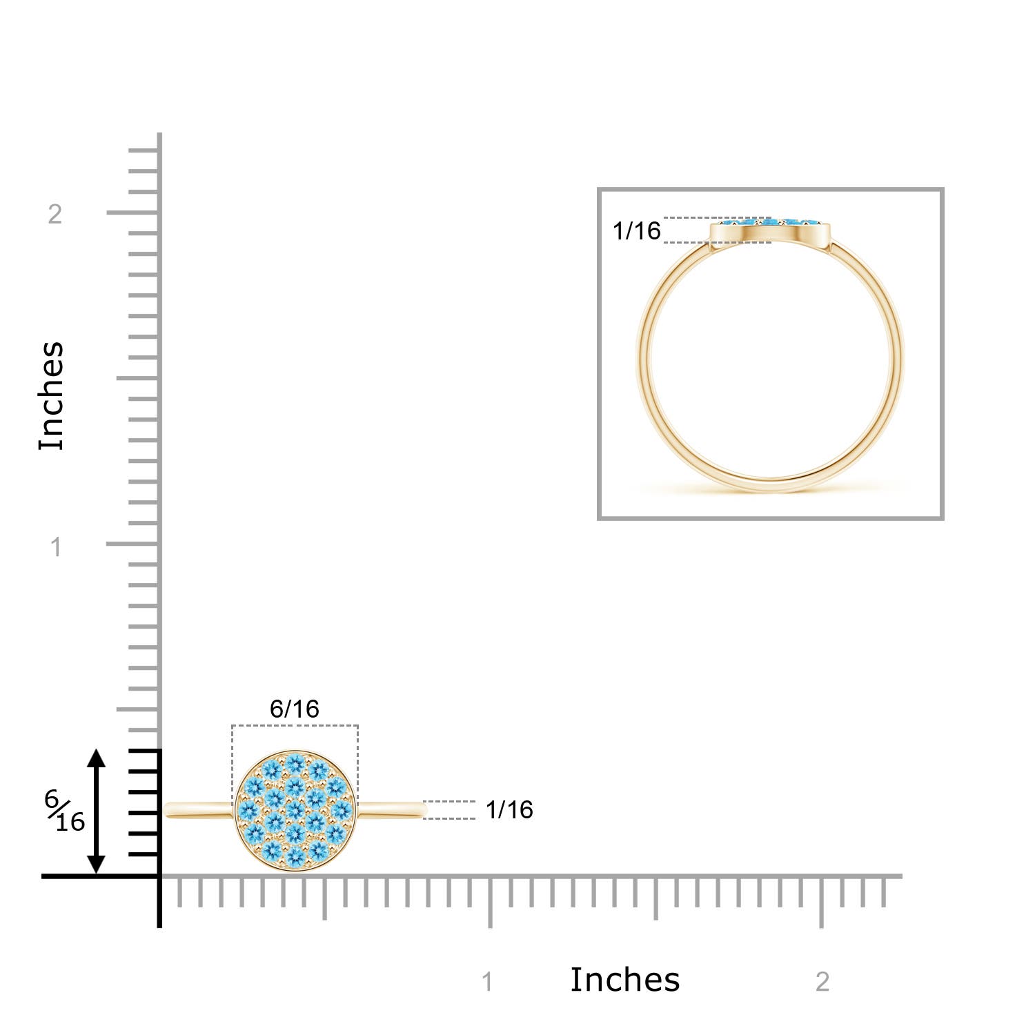 AAA - Swiss Blue Topaz / 0.36 CT / 14 KT Yellow Gold