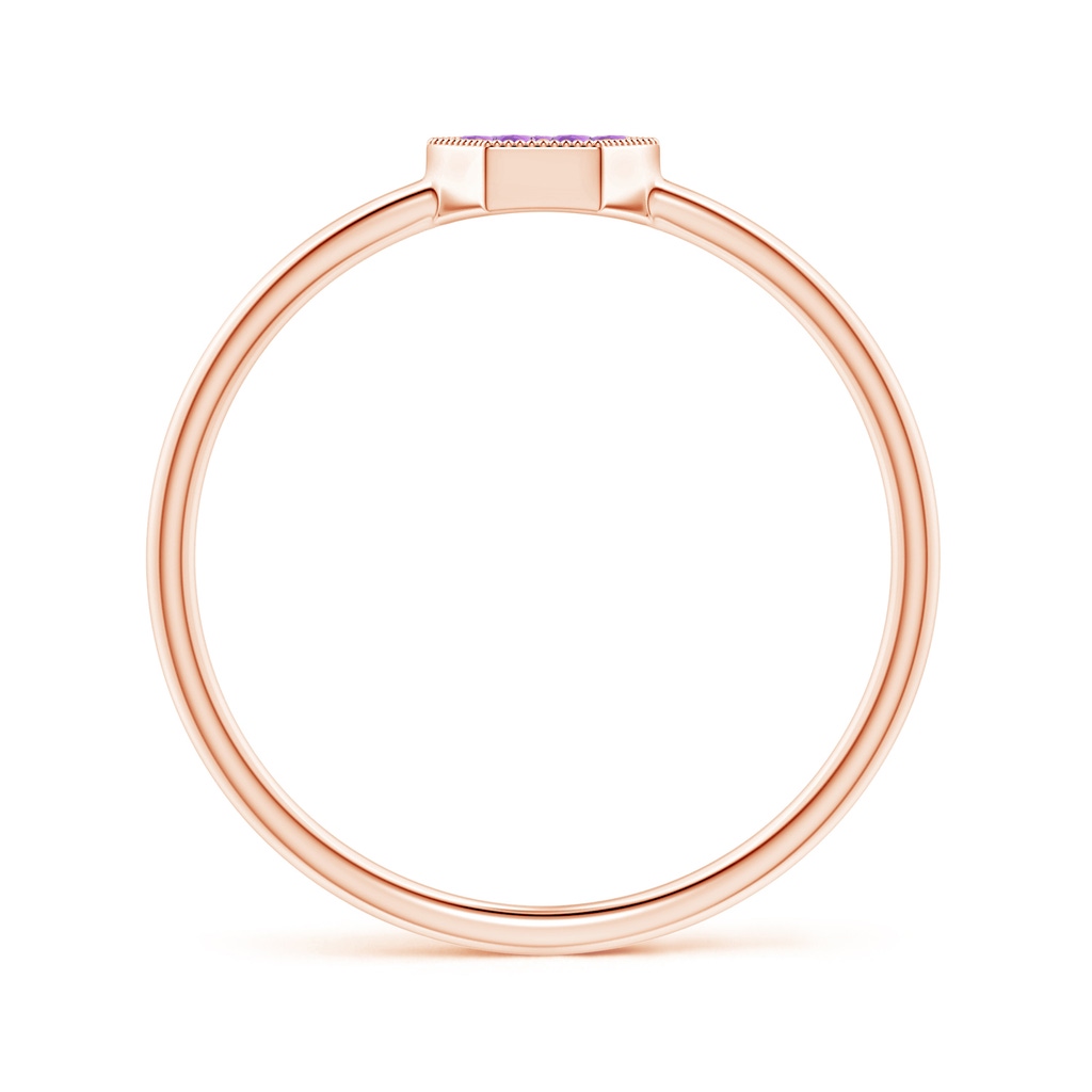 1.5mm AAA Hexagon-Shaped Amethyst Clustre Ring with Milgrain in Rose Gold Product Image