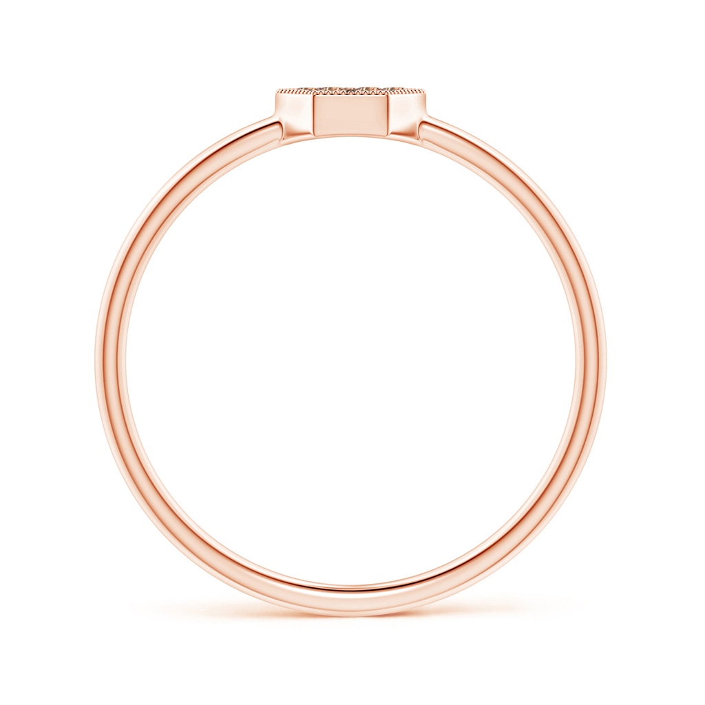 1.5mm AAA Hexagon-Shaped Coffee Diamond Clustre Ring with Milgrain in Rose Gold Product Image