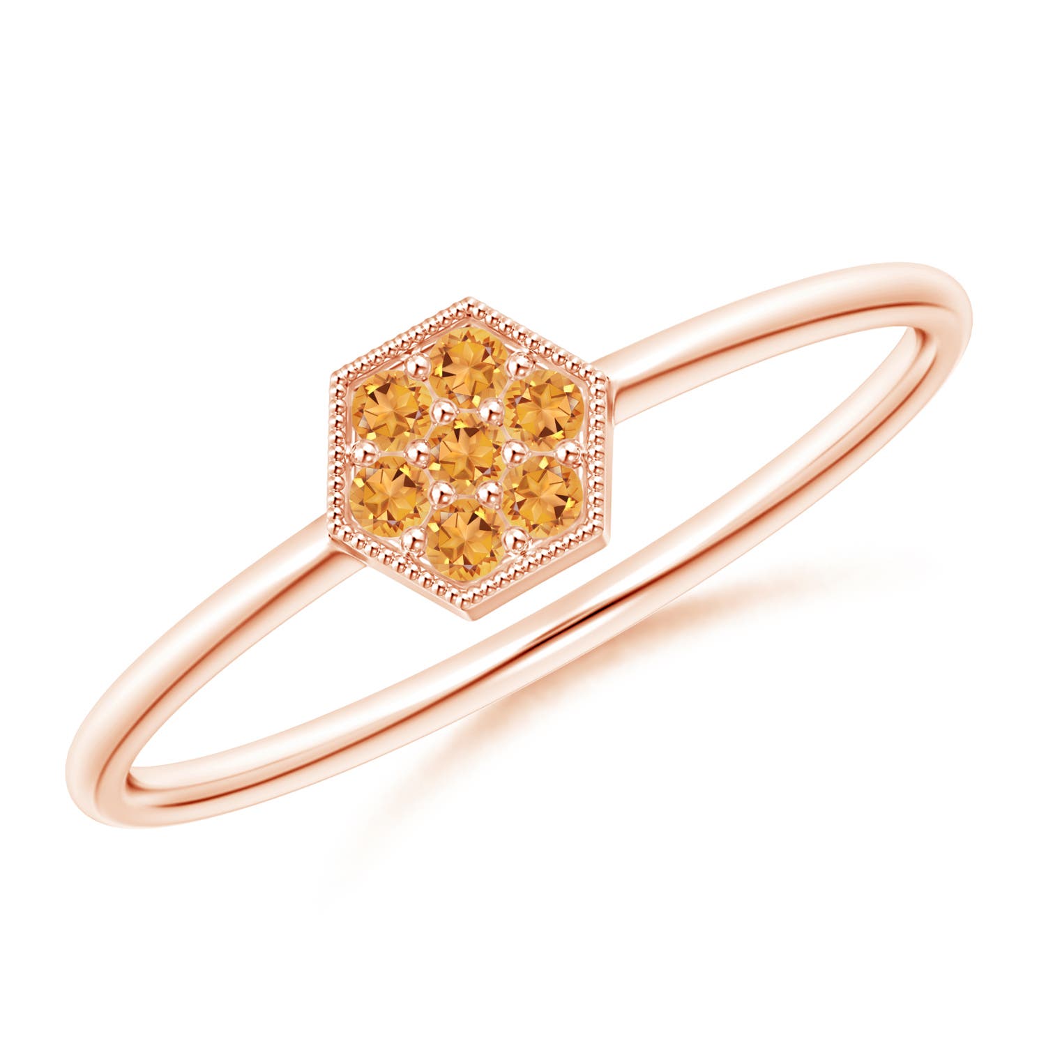 AAA - Citrine / 0.1 CT / 14 KT Rose Gold