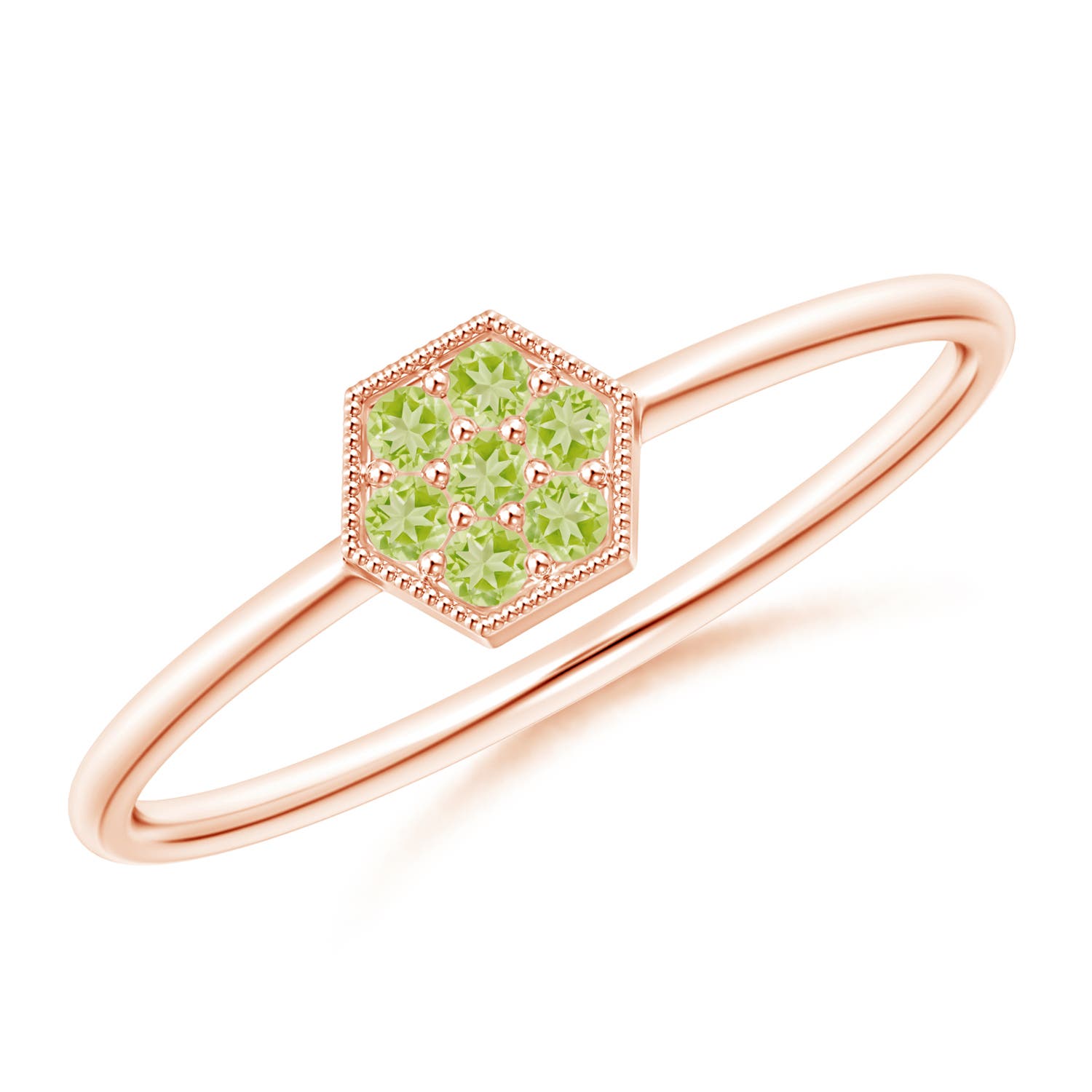 AAA - Peridot / 0.1 CT / 14 KT Rose Gold