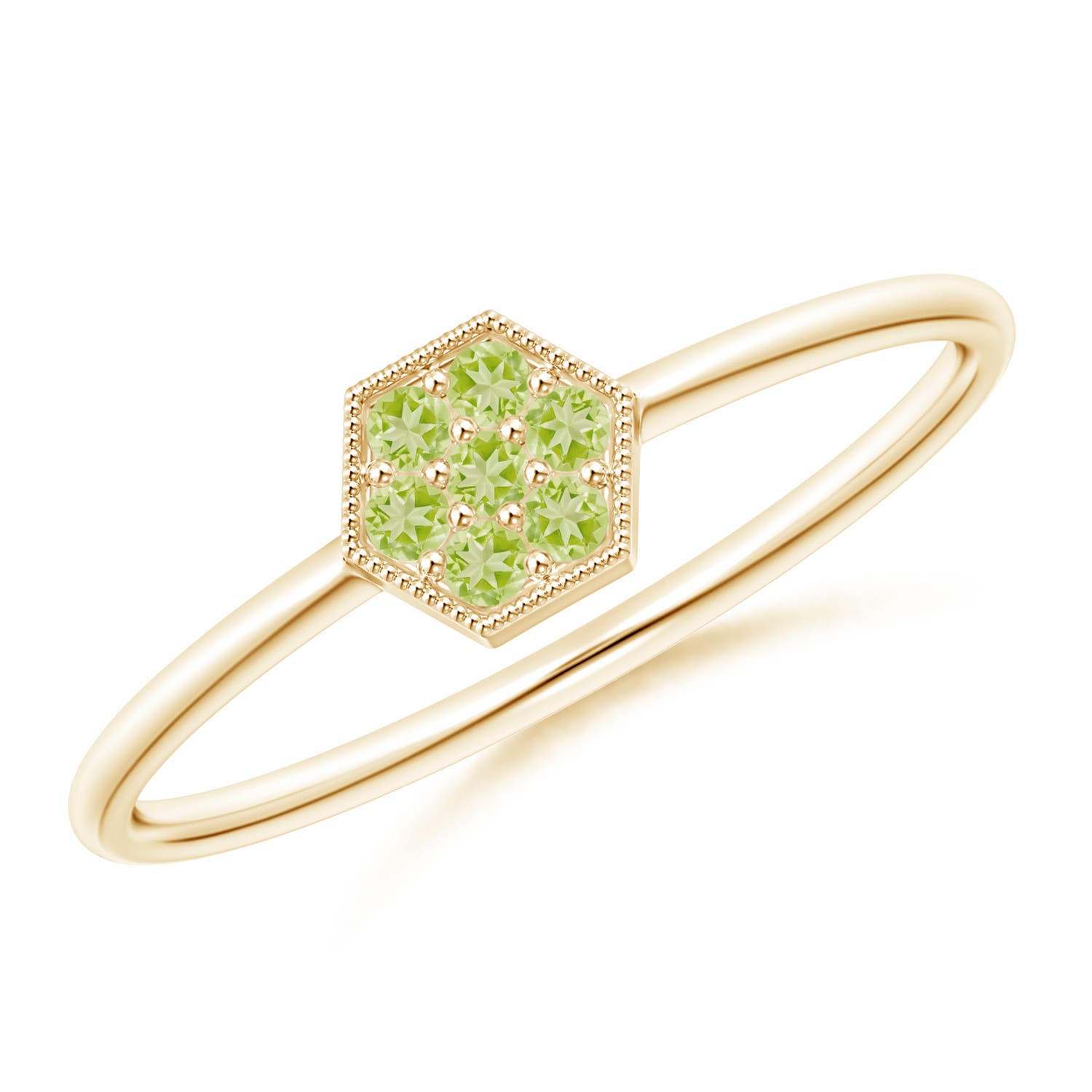 AAA - Peridot / 0.1 CT / 14 KT Yellow Gold