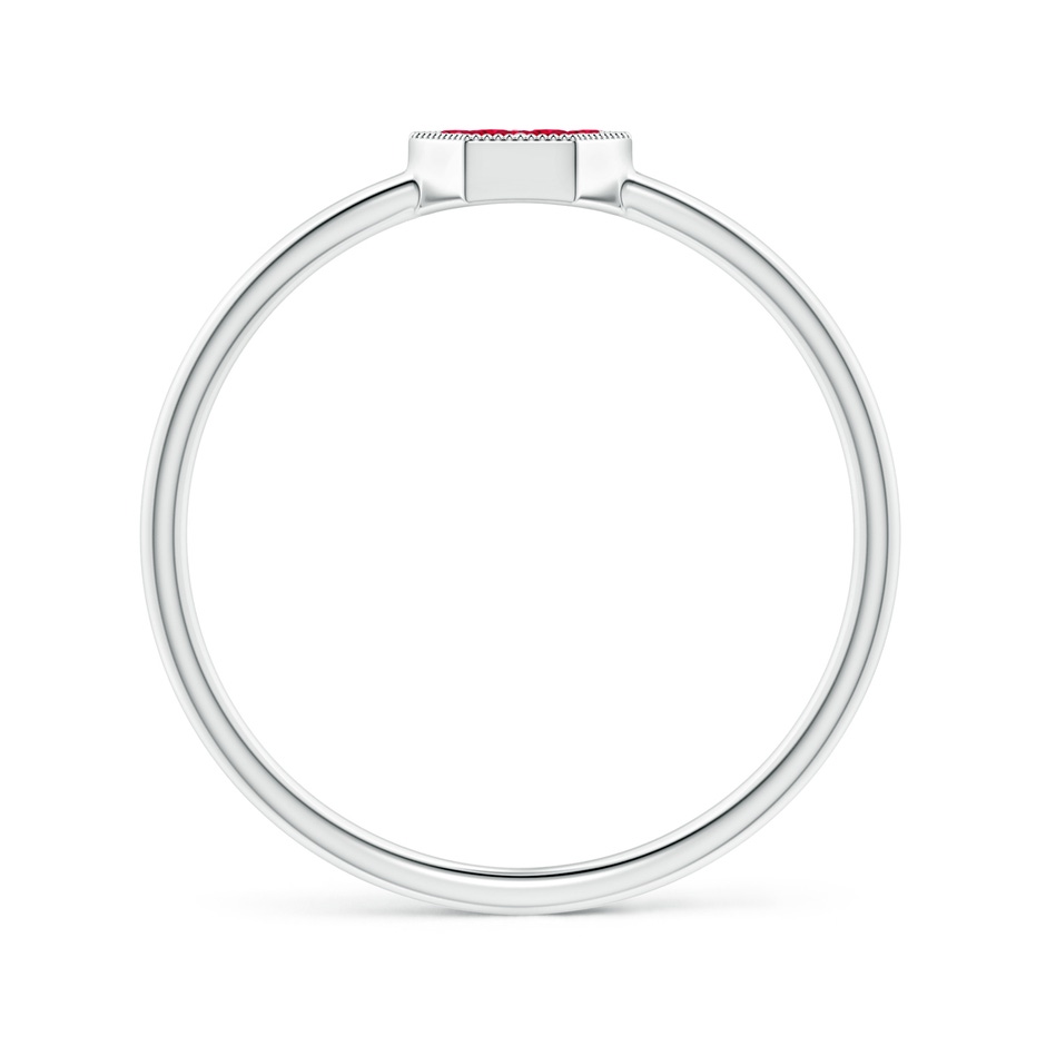 1.5mm AAA Hexagon-Shaped Ruby Cluster Ring with Milgrain in S999 Silver product image
