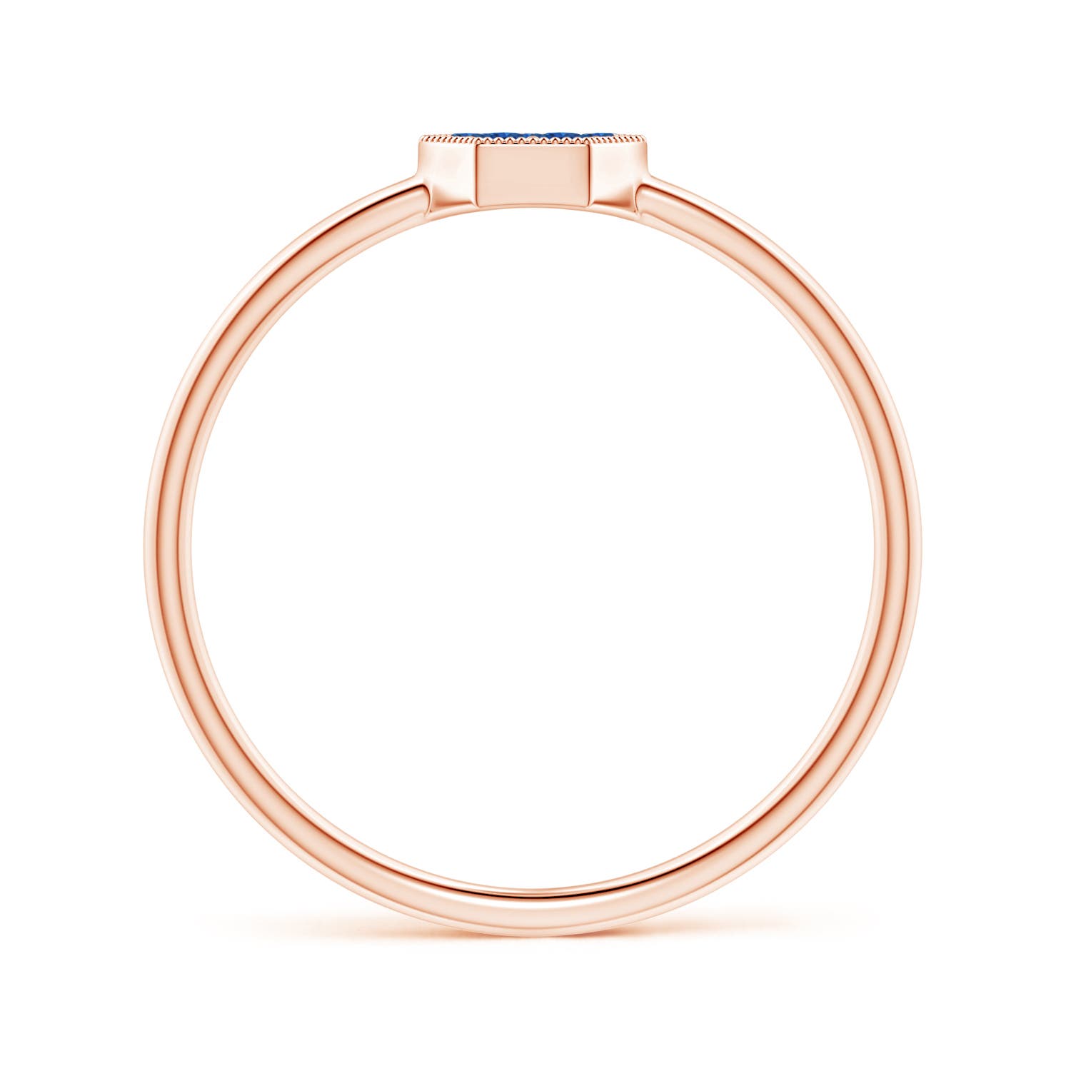 AAA - Blue Sapphire / 0.14 CT / 14 KT Rose Gold