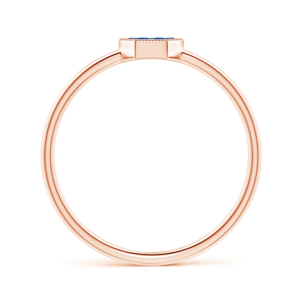 1.5mm AAA Hexagon-Shaped Sapphire Clustre Ring with Milgrain in Rose Gold Product Image