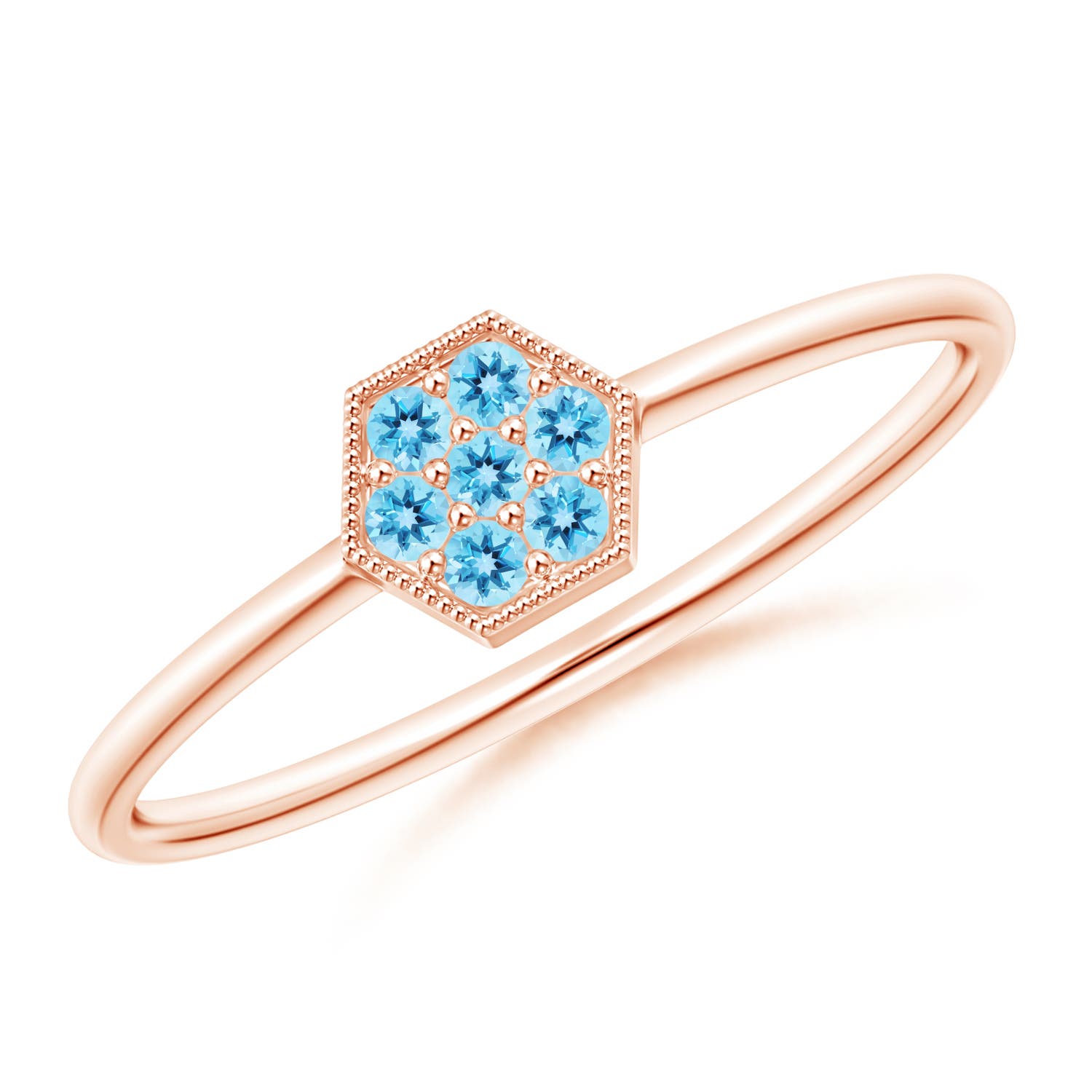 AAA - Swiss Blue Topaz / 0.13 CT / 14 KT Rose Gold