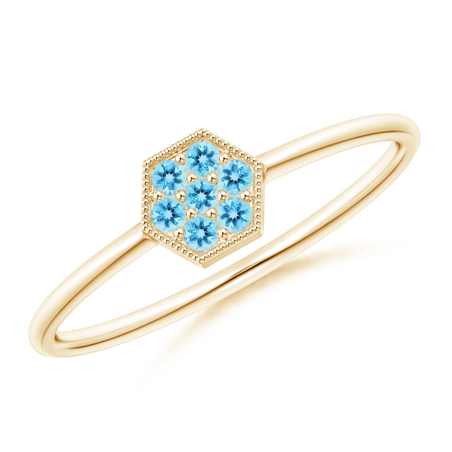 AAA - Swiss Blue Topaz / 0.13 CT / 14 KT Yellow Gold