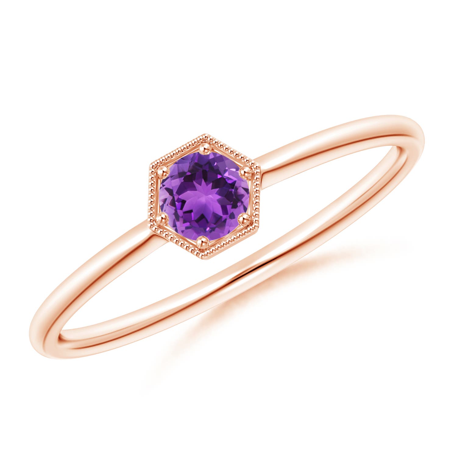 AAA - Amethyst / 0.2 CT / 14 KT Rose Gold