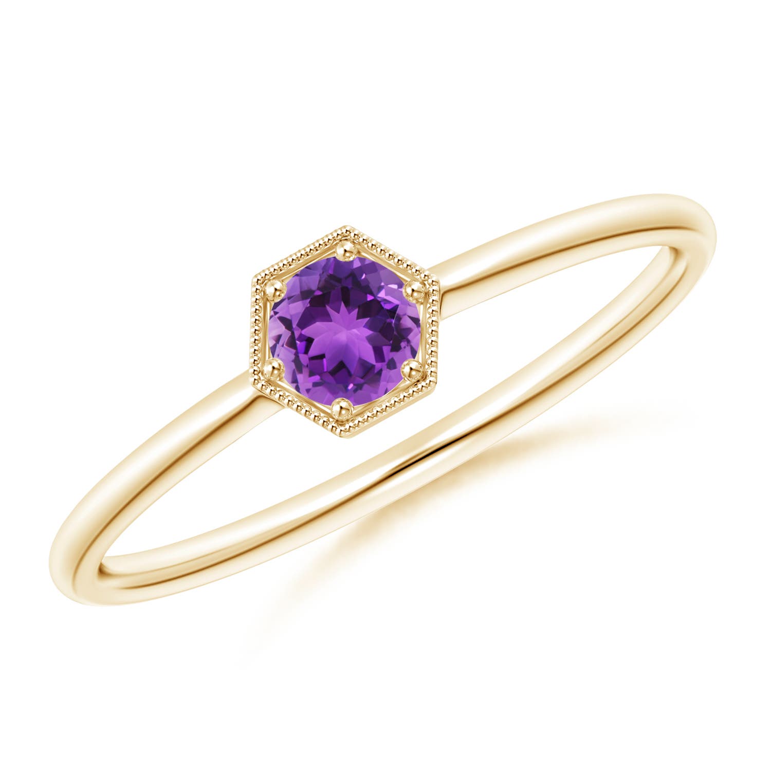 AAA - Amethyst / 0.2 CT / 14 KT Yellow Gold