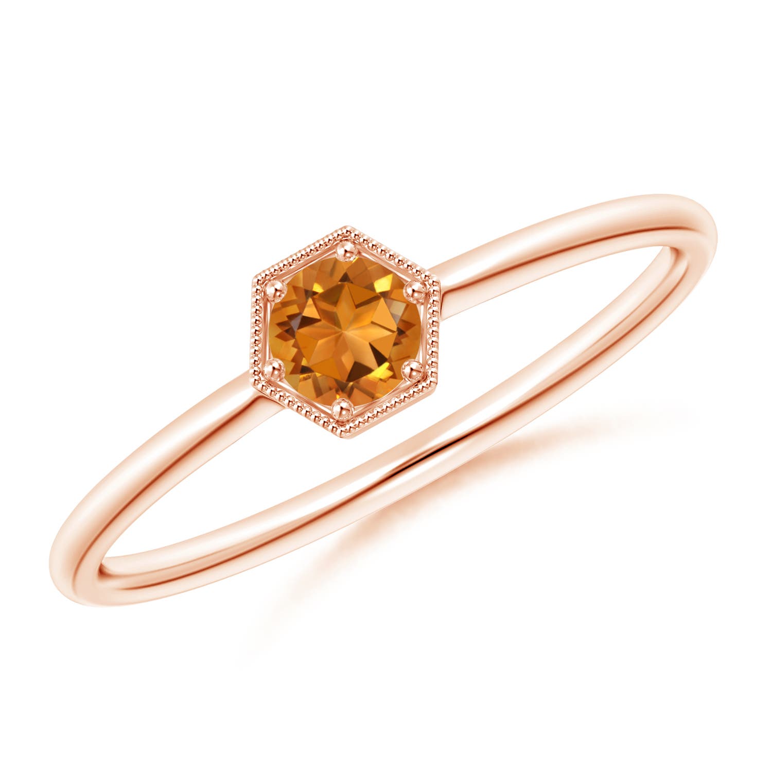 AAA - Citrine / 0.19 CT / 14 KT Rose Gold