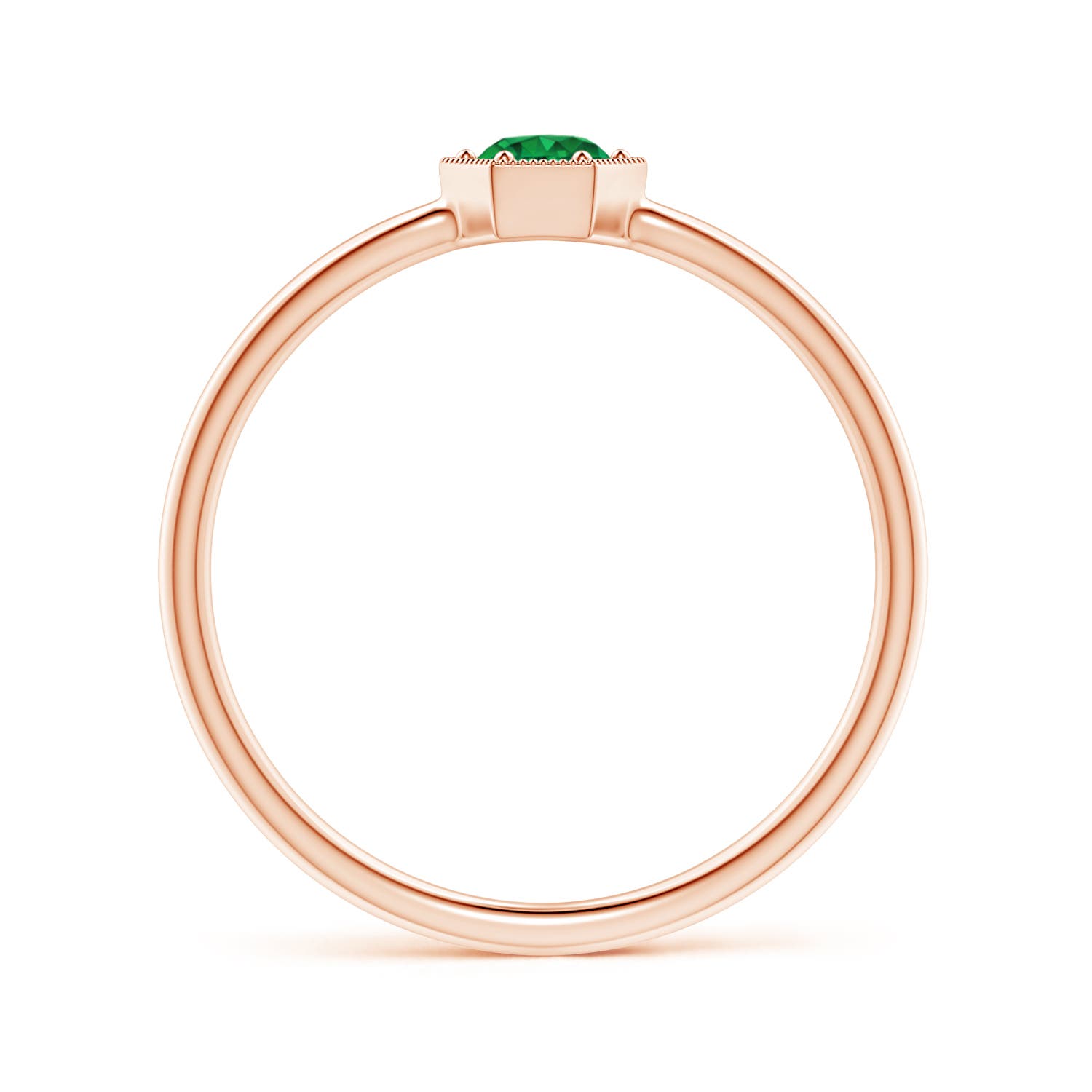 AAA - Emerald / 0.2 CT / 14 KT Rose Gold