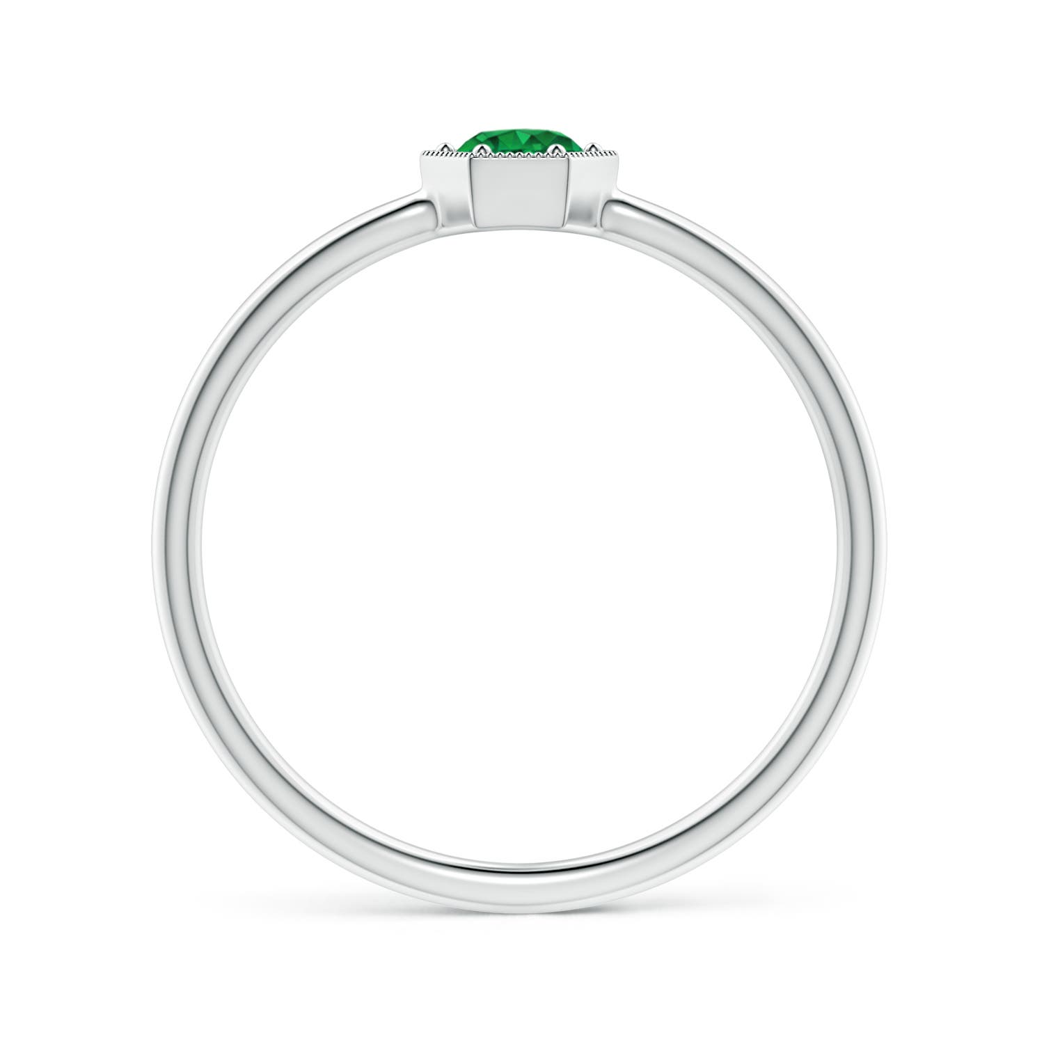 AAA - Emerald / 0.2 CT / 14 KT White Gold