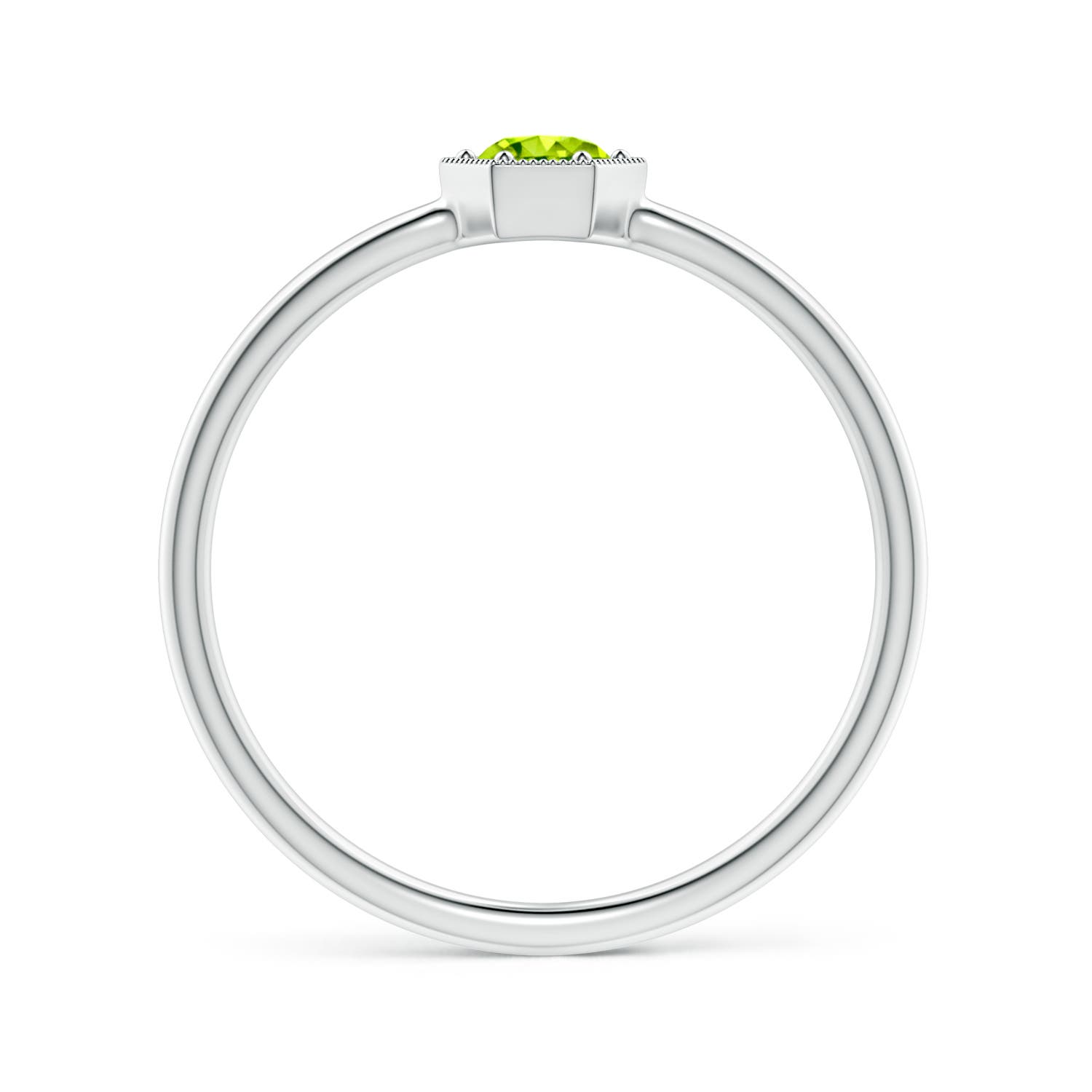 AAA - Peridot / 0.26 CT / 14 KT White Gold