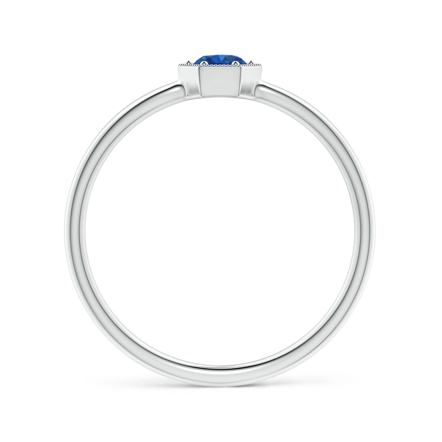 AAA - Blue Sapphire / 0.26 CT / 14 KT White Gold