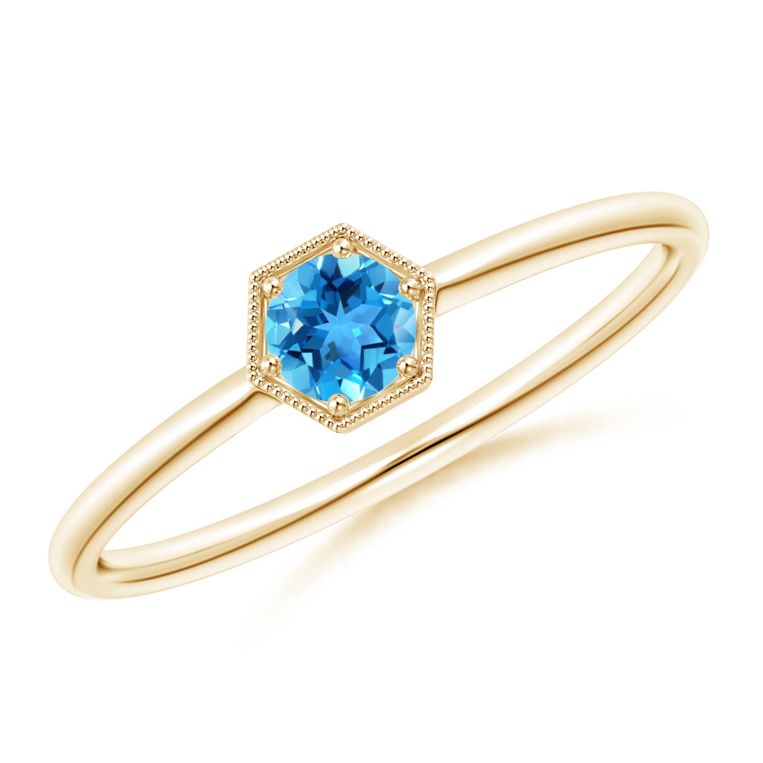 AAA - Swiss Blue Topaz / 0.26 CT / 14 KT Yellow Gold