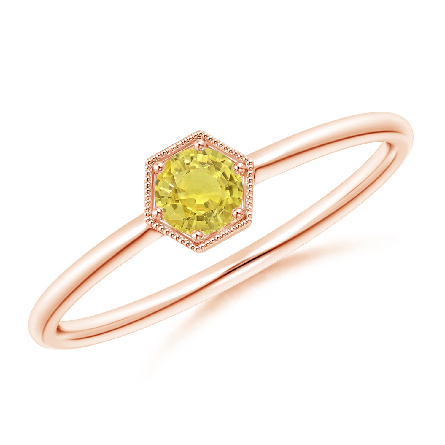 AA - Yellow Sapphire / 0.26 CT / 14 KT Rose Gold