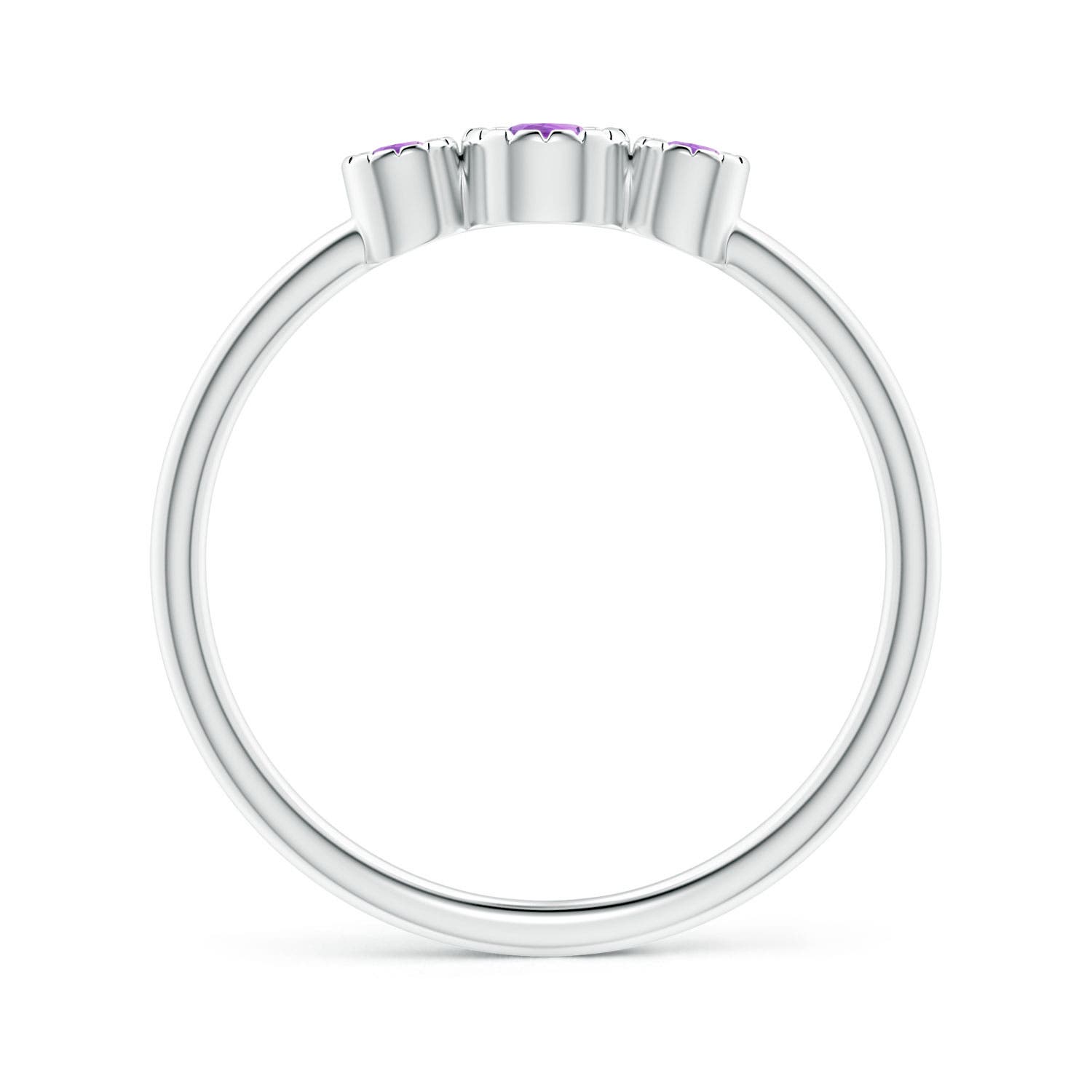 AAA - Amethyst / 0.16 CT / 14 KT White Gold