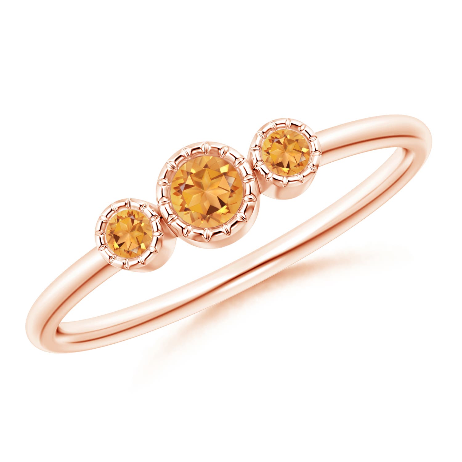 AAA - Citrine / 0.18 CT / 14 KT Rose Gold