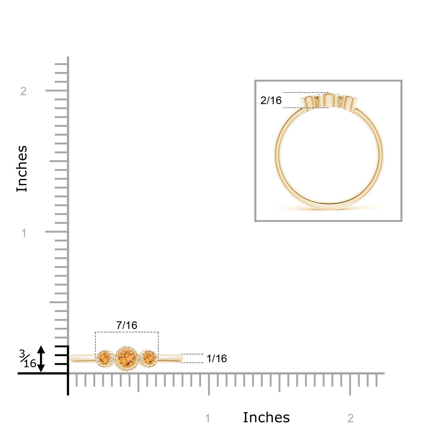 AAA - Citrine / 0.18 CT / 14 KT Yellow Gold