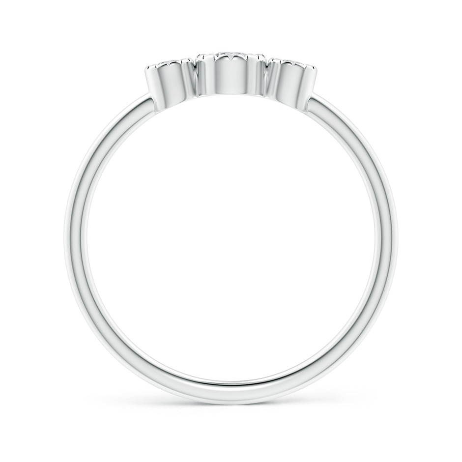 3mm HSI2 Bezel-Set Round Diamond Three Stone Ring in White Gold side-1