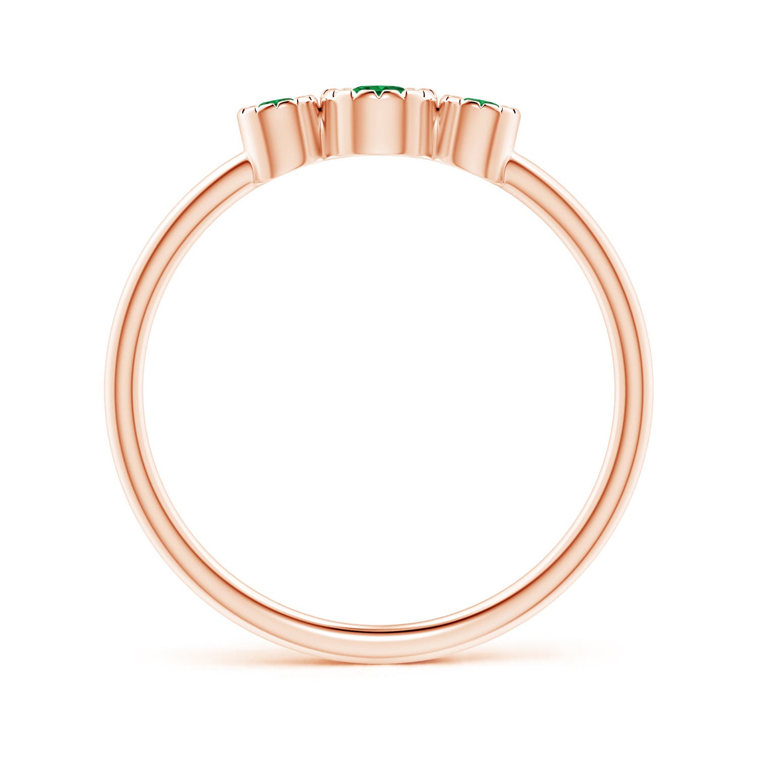 AAA - Emerald / 0.19 CT / 14 KT Rose Gold