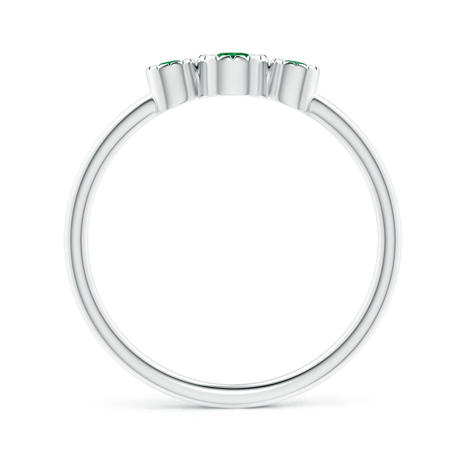 AAA - Emerald / 0.19 CT / 14 KT White Gold