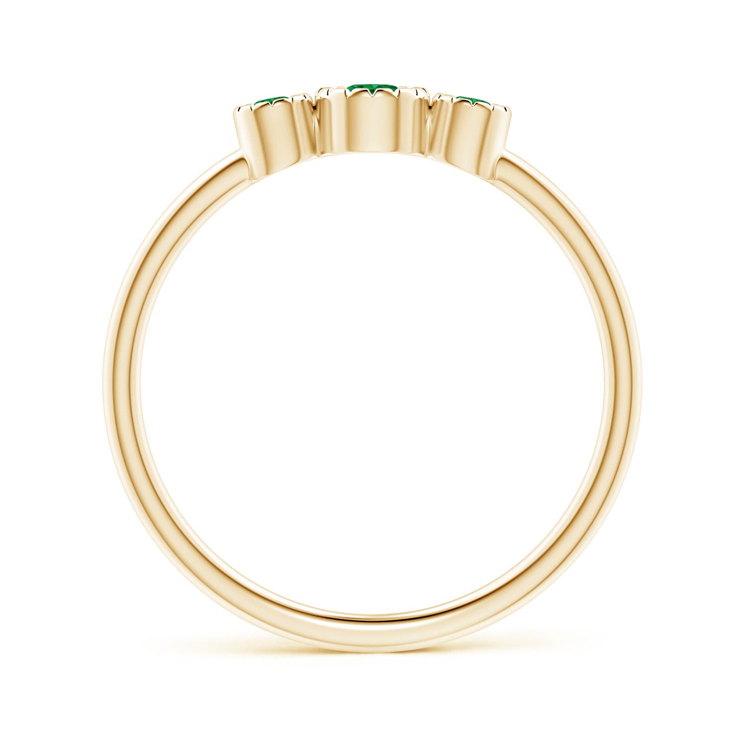 AAA - Emerald / 0.19 CT / 14 KT Yellow Gold