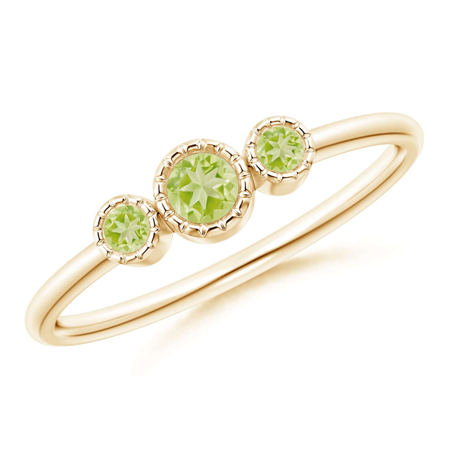 AAA - Peridot / 0.2 CT / 14 KT Yellow Gold